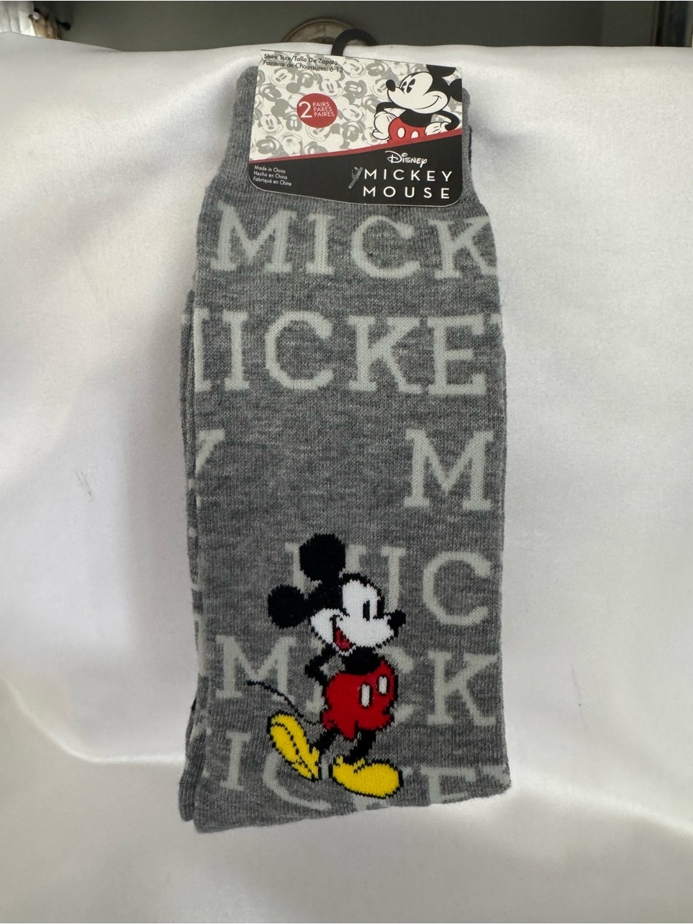 Disney Mickey Mouse 2-Pair Crew Sock Se